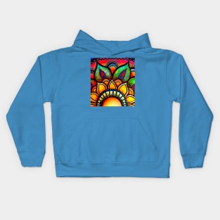 Sunburst Floral Mandala Kids Hoodie